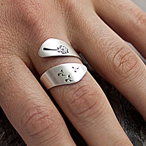 Dandelion Wishes Sterling Silver Adjustable Ring - Picture 9 of 15